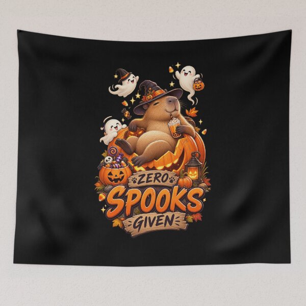 Item preview, Zero Spooks Given Capybara designed and sold by FreshPixelArt.
