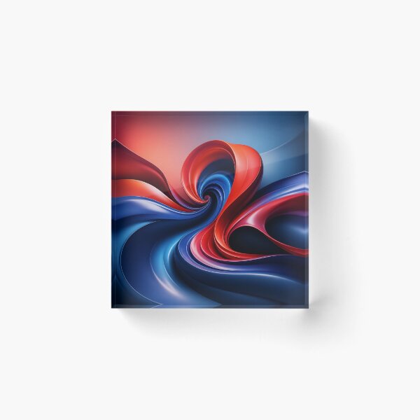 Item preview, Vibrant Red and Blue Swirling Abstract Waves designed and sold by Harmonic_Layers.
