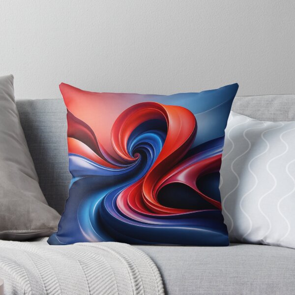 Item preview, Vibrant Red and Blue Swirling Abstract Waves designed and sold by Harmonic_Layers.