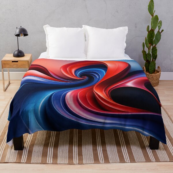 Item preview, Vibrant Red and Blue Swirling Abstract Waves designed and sold by Harmonic_Layers.