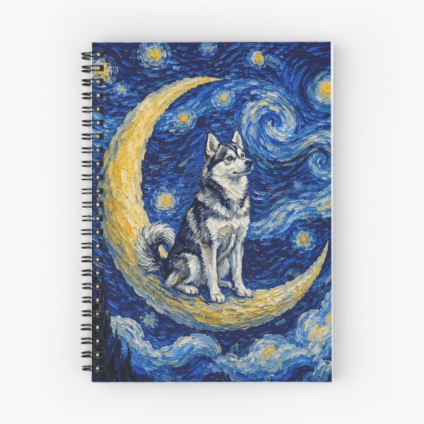 Item preview, Funny Alaskan Klee Kai Starry Night Painting Cute Moon Stars Mom Dad Kids designed and sold by FurryHavenPH.