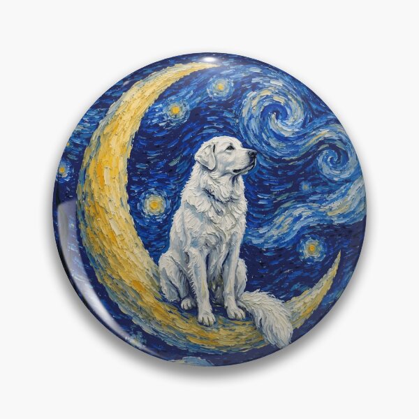 Item preview, Funny Akbash Starry Night Painting Cute Moon Stars Mom Dad Kids designed and sold by FurryHavenPH.