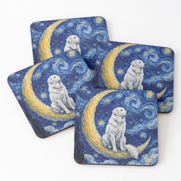 Item preview, Funny Akbash Starry Night Painting Cute Moon Stars Mom Dad Kids designed and sold by FurryHavenPH.