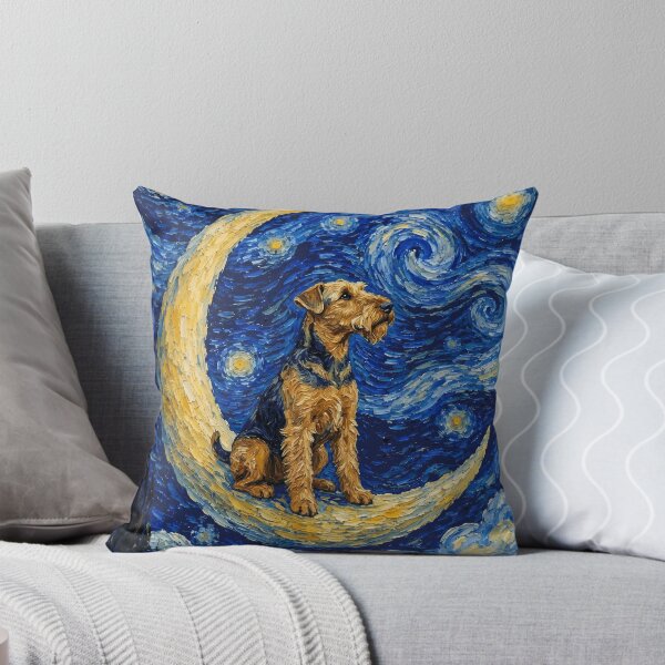 Item preview, Funny Airedale Terrier Starry Night Painting Cute Moon Stars Mom Dad Kids designed and sold by FurryHavenPH.