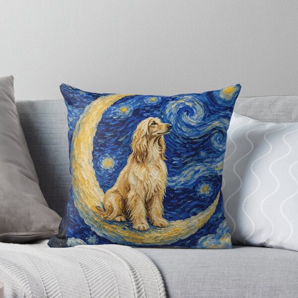 Item preview, Funny Afghan Hound Starry Night Painting Cute Moon Stars Mom Dad Kids designed and sold by FurryHavenPH.