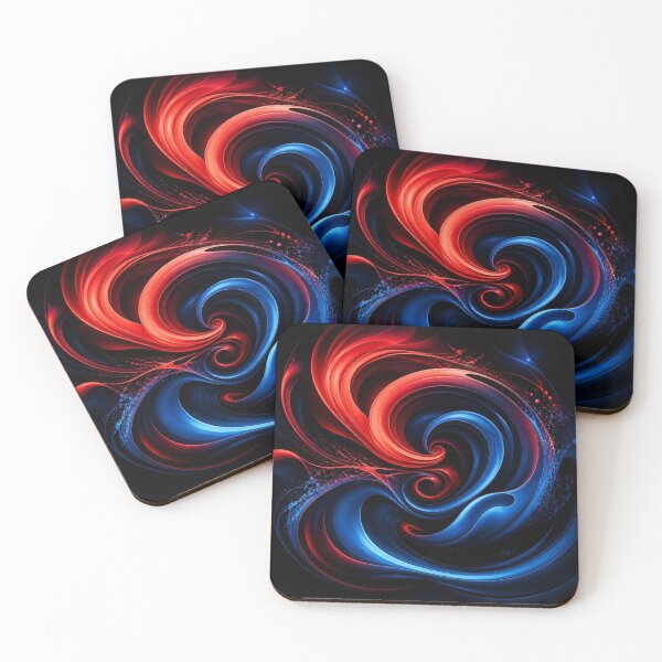 Item preview, Dynamic Red and Blue Cosmic Vortex Art designed and sold by Harmonic_Layers.