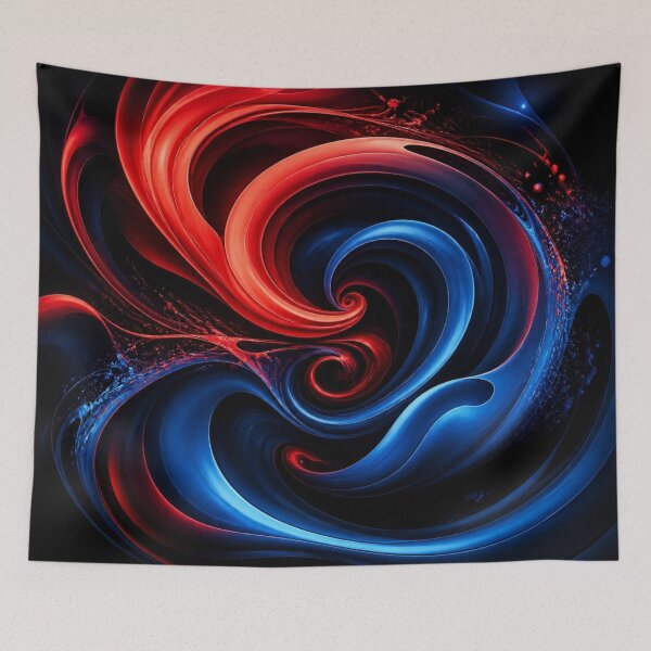 Item preview, Dynamic Red and Blue Cosmic Vortex Art designed and sold by Harmonic_Layers.