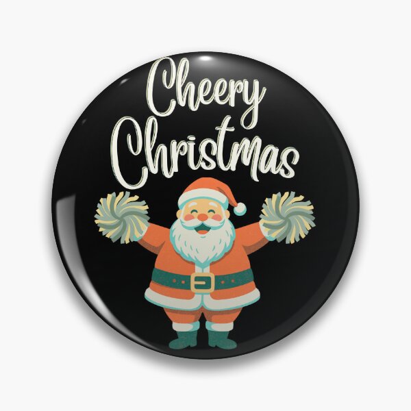 Item preview, Cheery Christmas Cheerleader Santa Retro Festive Pun - Light Ink Edition designed and sold by SunandShade.