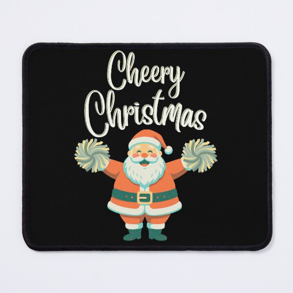Item preview, Cheery Christmas Cheerleader Santa Retro Festive Pun - Light Ink Edition designed and sold by SunandShade.
