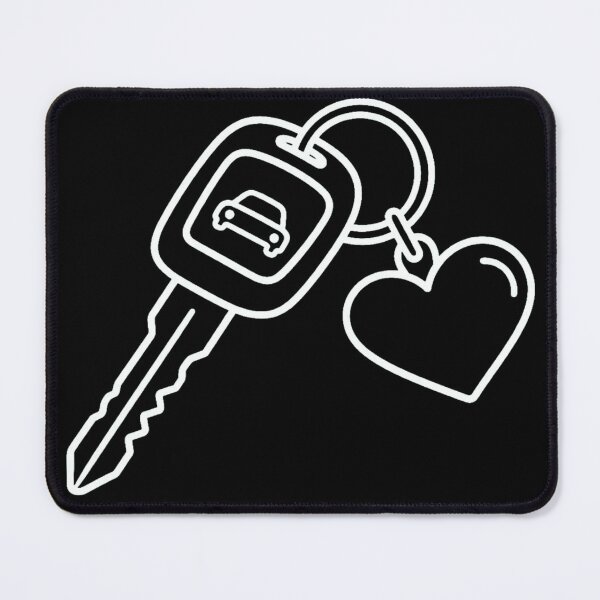 Item preview, Car Key with Heart Keychain Line Art designed and sold by Haque Desigens.