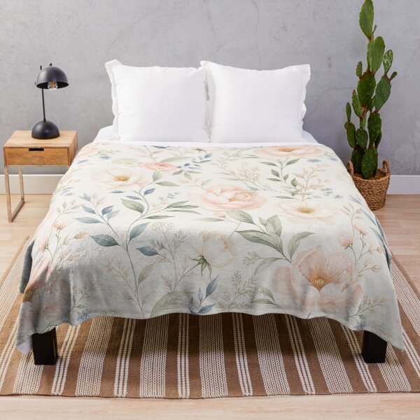 Item preview, Blush Pink Peony Watercolour Floral Pattern With Sage Green Leaves designed and sold by My Gluten Free Life UK.