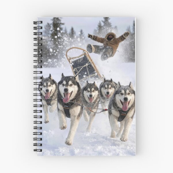Item preview, Out of Control Team of Huskies Pulling a Sled designed and sold by Maria Dryfhout.