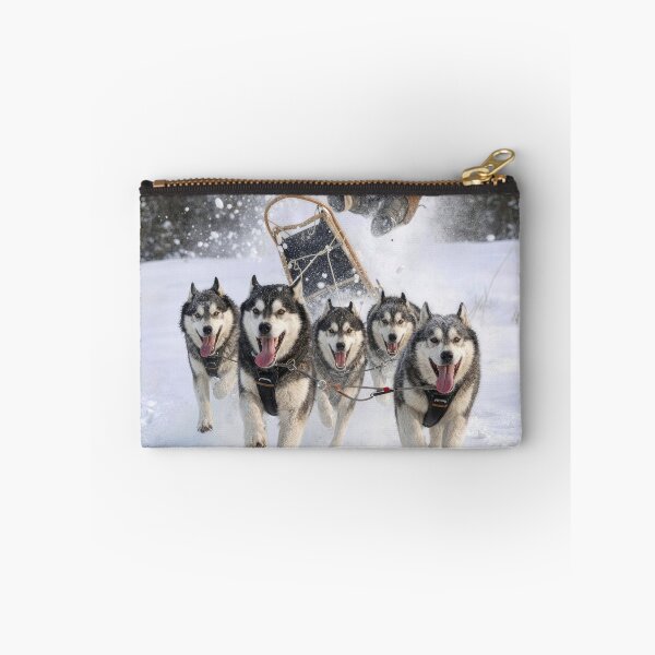 Item preview, Out of Control Team of Huskies Pulling a Sled designed and sold by Maria Dryfhout.