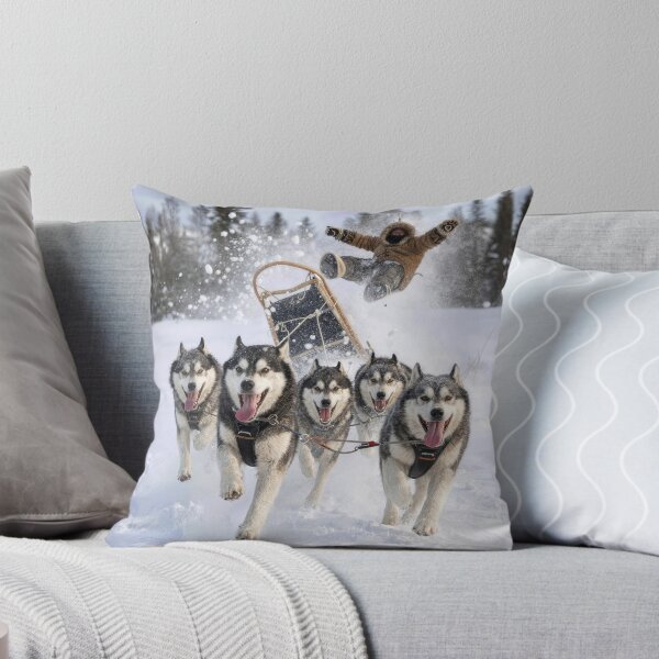 Item preview, Out of Control Team of Huskies Pulling a Sled designed and sold by Maria Dryfhout.