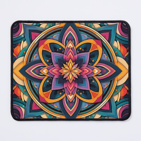 Item preview, Colourful Jewel Tone Geometric Mandala Floral Kaleidoscope Pattern designed and sold by My Gluten Free Life UK.