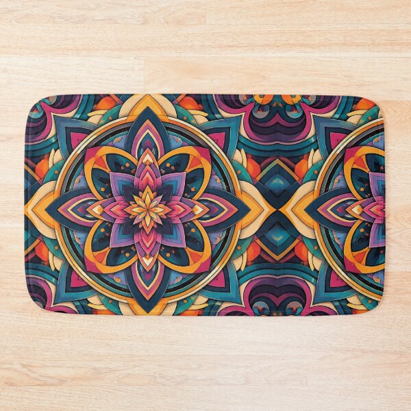 Item preview, Colourful Jewel Tone Geometric Mandala Floral Kaleidoscope Pattern designed and sold by My Gluten Free Life UK.
