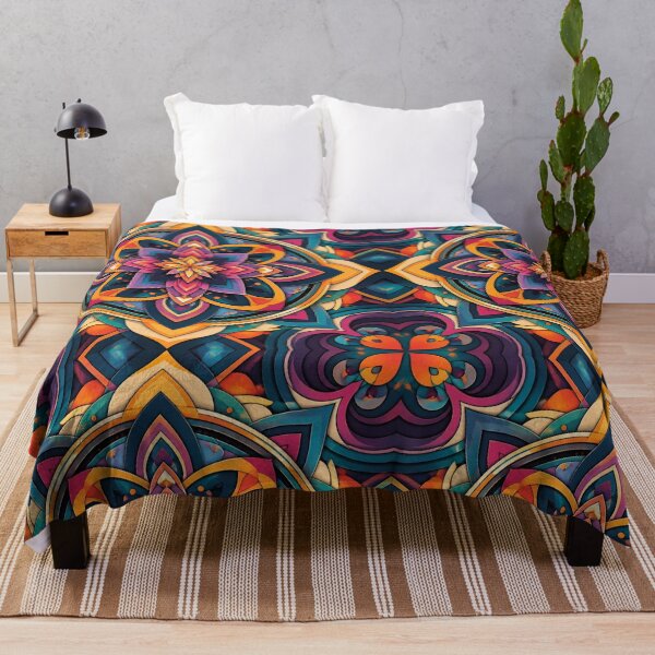 Item preview, Colourful Jewel Tone Geometric Mandala Floral Kaleidoscope Pattern designed and sold by My Gluten Free Life UK.