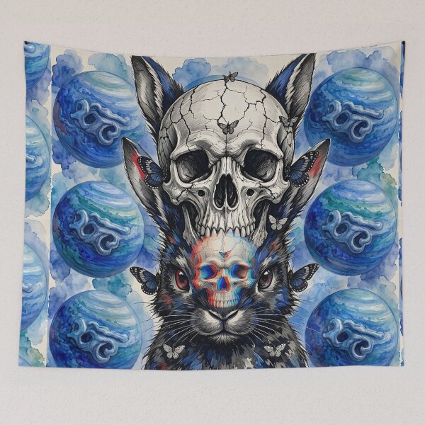 Item preview, Ethereal Guardian: The Celestial Cat and Human Skull designed and sold by LujziWorld.