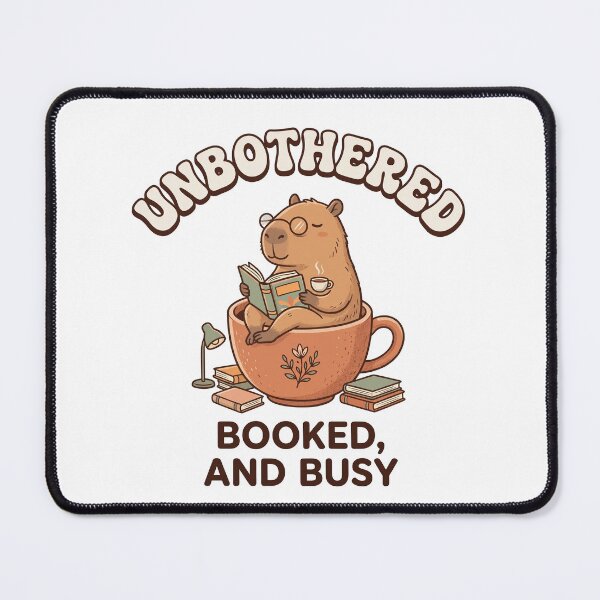 Item preview, Booked & Unbothered Capybara Reading designed and sold by SRK-369.