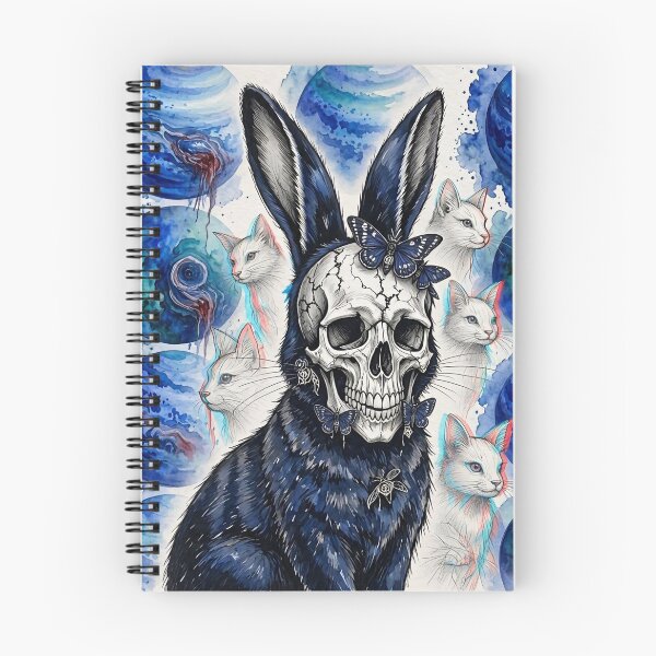 Item preview, Dark Surrealism Gothic Rabbit Skull and Cosmic Cats designed and sold by LujziWorld.