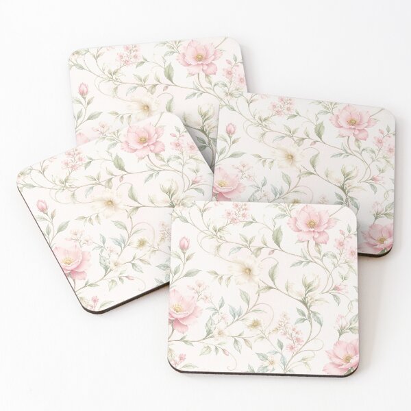 Item preview, Romantic Pink Floral Vine Watercolour Botanical Pattern designed and sold by My Gluten Free Life UK.