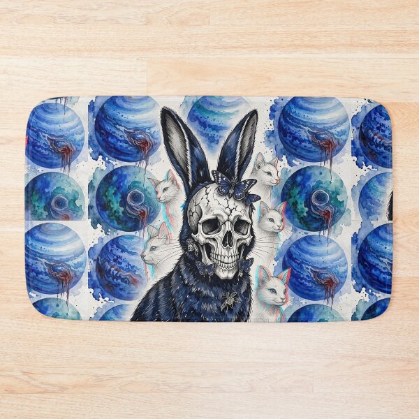 Item preview, Dark Surrealism Gothic Rabbit Skull and Cosmic Cats designed and sold by LujziWorld.