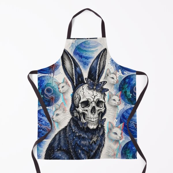 Item preview, Dark Surrealism Gothic Rabbit Skull and Cosmic Cats designed and sold by LujziWorld.