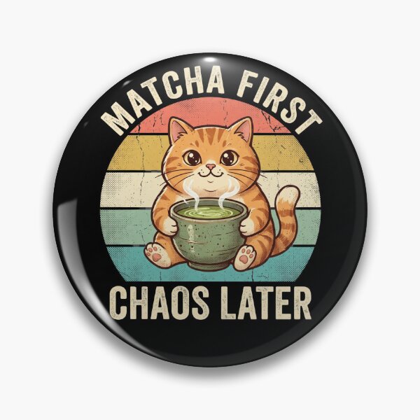 Item preview, Matcha First Chaos Later – Funny Matcha Cat designed and sold by TeeStyle.mr.