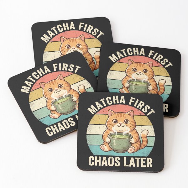 Item preview, Matcha First Chaos Later – Funny Matcha Cat designed and sold by TeeStyle.mr.