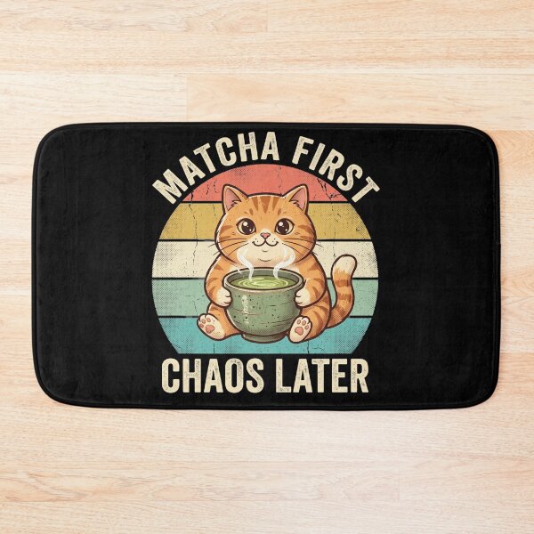 Item preview, Matcha First Chaos Later – Funny Matcha Cat designed and sold by TeeStyle.mr.