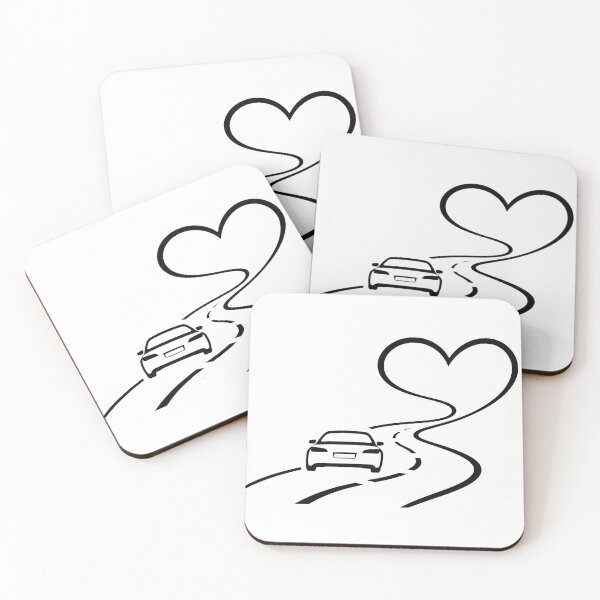 Item preview, Love Driving Car Road Heart Line Art designed and sold by Haque Designs.