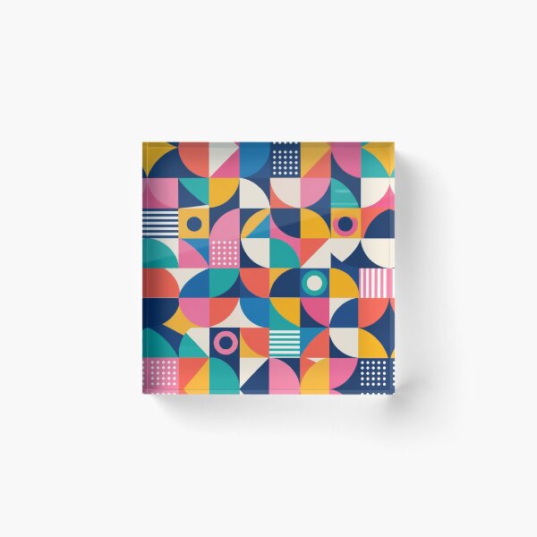 Item preview, Colourful Retro Geometric Abstract Pattern With Bold Shapes designed and sold by My Gluten Free Life UK.