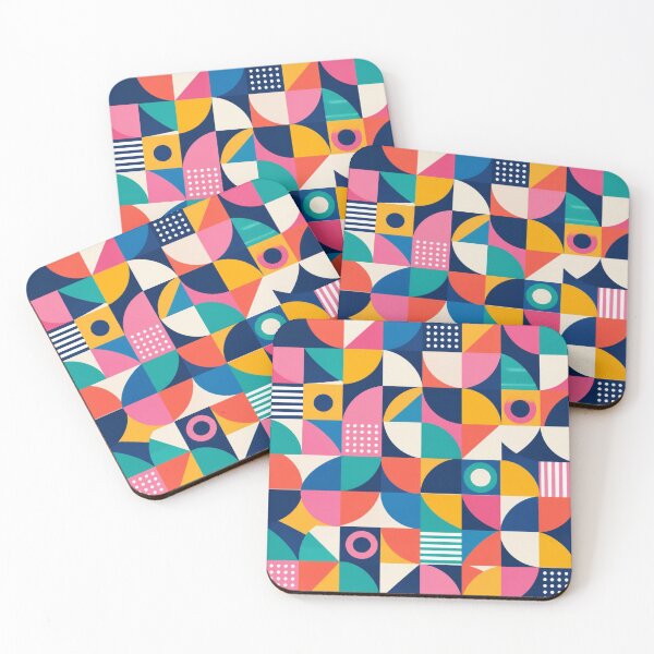 Item preview, Colourful Retro Geometric Abstract Pattern With Bold Shapes designed and sold by My Gluten Free Life UK.