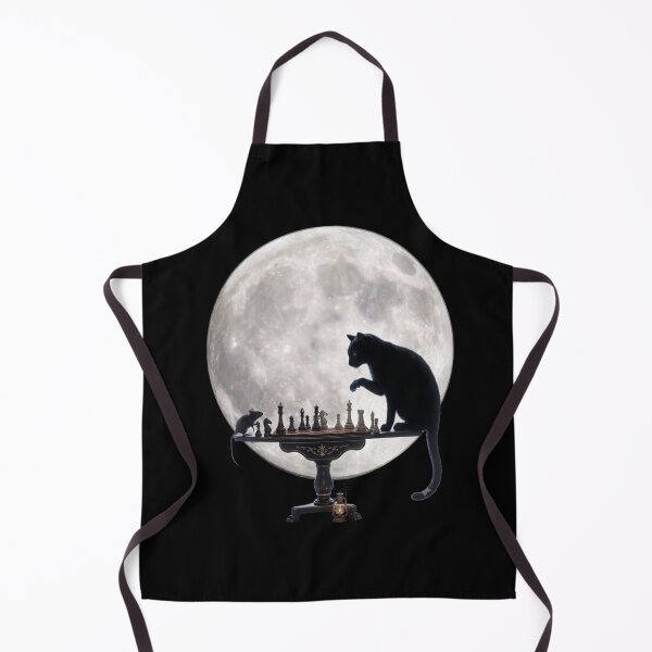 Item preview, Lunar Gambit: Black Cat and Mouse Chess Match Under the Full Moon designed and sold by Shopeon Designs.