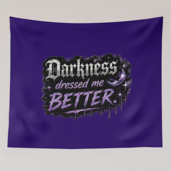 Item preview, Darkness Dressed Me Better Gothic Purple Crescent Moon Sticker designed and sold by Scro-Ciob-Shop.