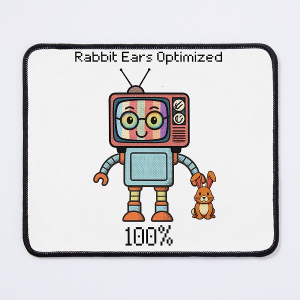 Item preview, Rabbit Ears Optimized TV Robot - 80s Retro Fun designed and sold by SunandShade.