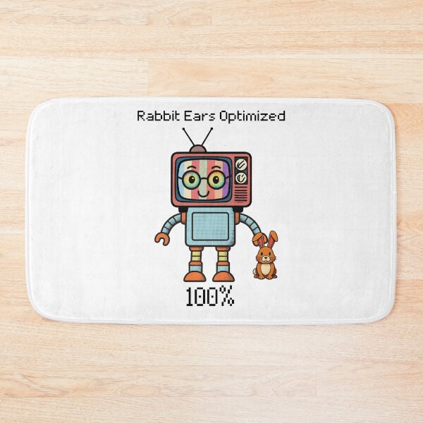 Item preview, Rabbit Ears Optimized TV Robot - 80s Retro Fun designed and sold by SunandShade.