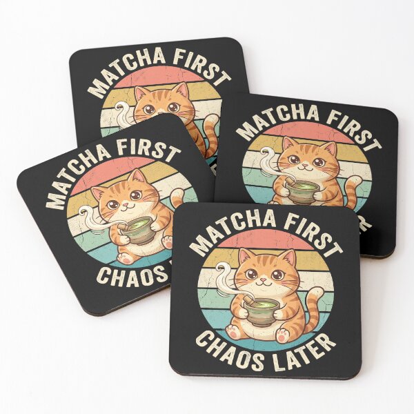 Item preview, Matcha First Chaos Later – Funny Matcha Cat designed and sold by TeeStyle.mr.