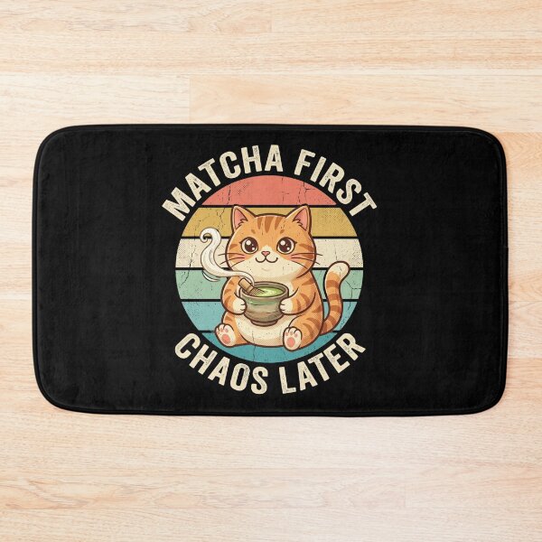 Item preview, Matcha First Chaos Later – Funny Matcha Cat designed and sold by TeeStyle.mr.