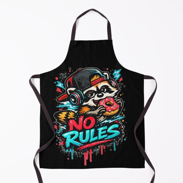 Item preview, No Rules – Rebel Raccoon with Donut Streetwear Design designed and sold by ArtisticHeart21.