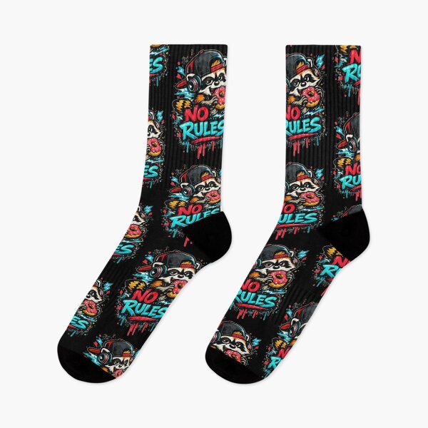 Item preview, No Rules – Rebel Raccoon with Donut Streetwear Design designed and sold by ArtisticHeart21.