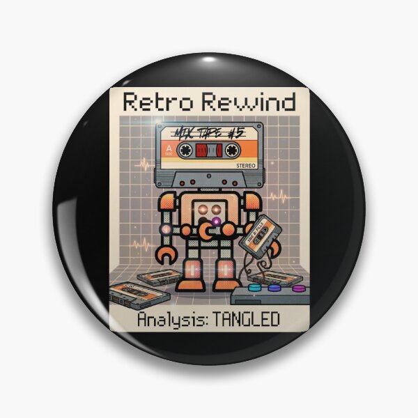Item preview, Retro Rewind Cassette Mix Tape Robot – Funny 80s Tech Mashup designed and sold by SunandShade.