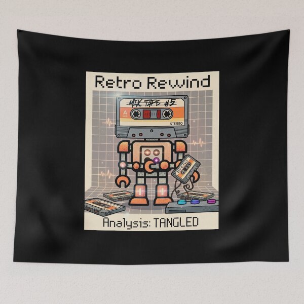 Item preview, Retro Rewind Cassette Mix Tape Robot – Funny 80s Tech Mashup designed and sold by SunandShade.