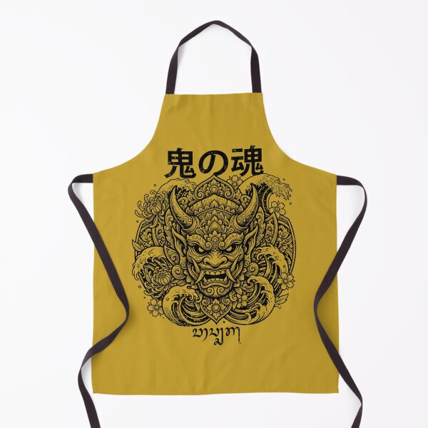 Item preview, Oni No Tamashii Japanese Demon Mask Wave Mandala Art designed and sold by cannsuh.