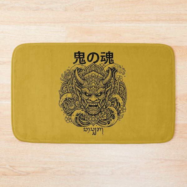 Item preview, Oni No Tamashii Japanese Demon Mask Wave Mandala Art designed and sold by cannsuh.