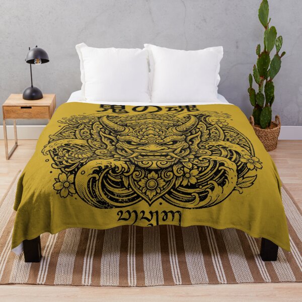 Item preview, Oni No Tamashii Japanese Demon Mask Wave Mandala Art designed and sold by cannsuh.