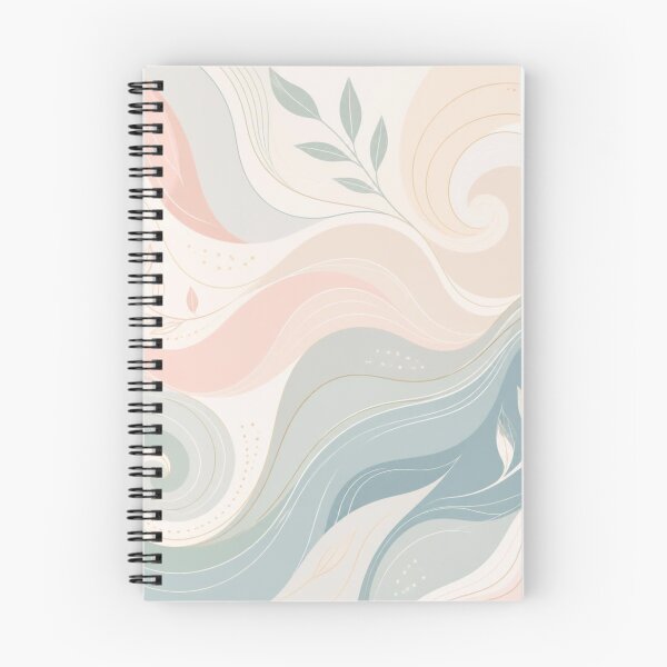 Item preview, Pastel Abstract Botanical Wave Pattern With Minimal Leaves designed and sold by My Gluten Free Life UK.