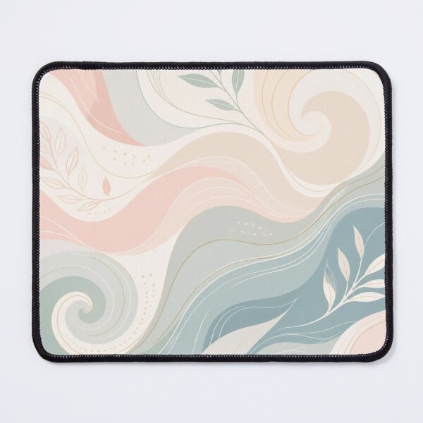 Item preview, Pastel Abstract Botanical Wave Pattern With Minimal Leaves designed and sold by My Gluten Free Life UK.
