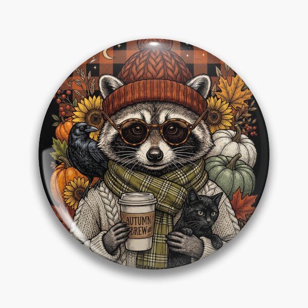 Item preview, Mapache de otoño, gato negro designed and sold by Roy & Tiffany.