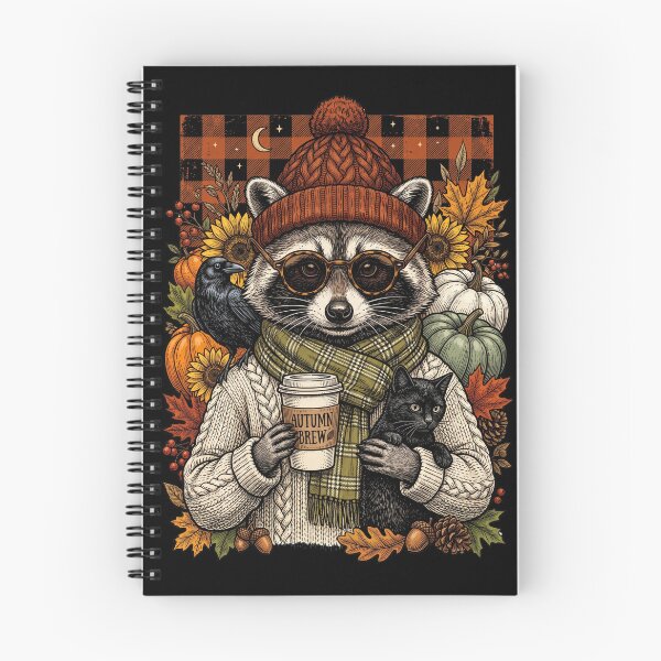 Item preview, Mapache de otoño, gato negro designed and sold by Tiffany Roy.